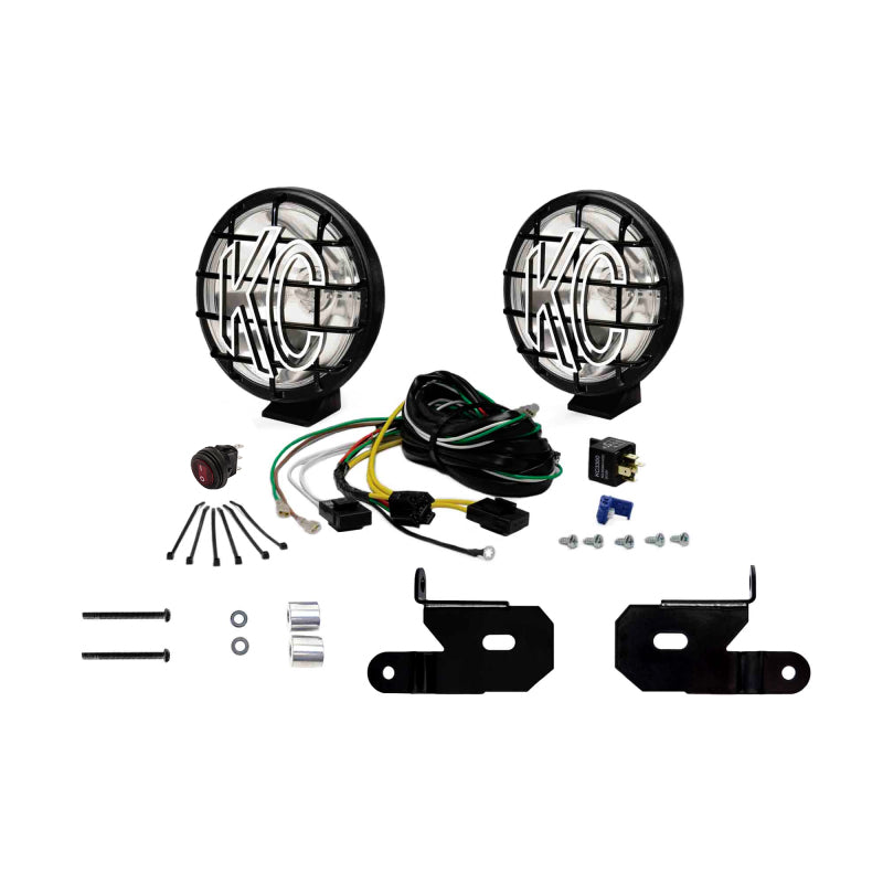 KC HiLiTES Jeep JL/JT A-Pillar Mount Light Kit w/Apollo Pro Halogen Lights 100w Spot Beam - Black 97113 97113 Photo - Primary