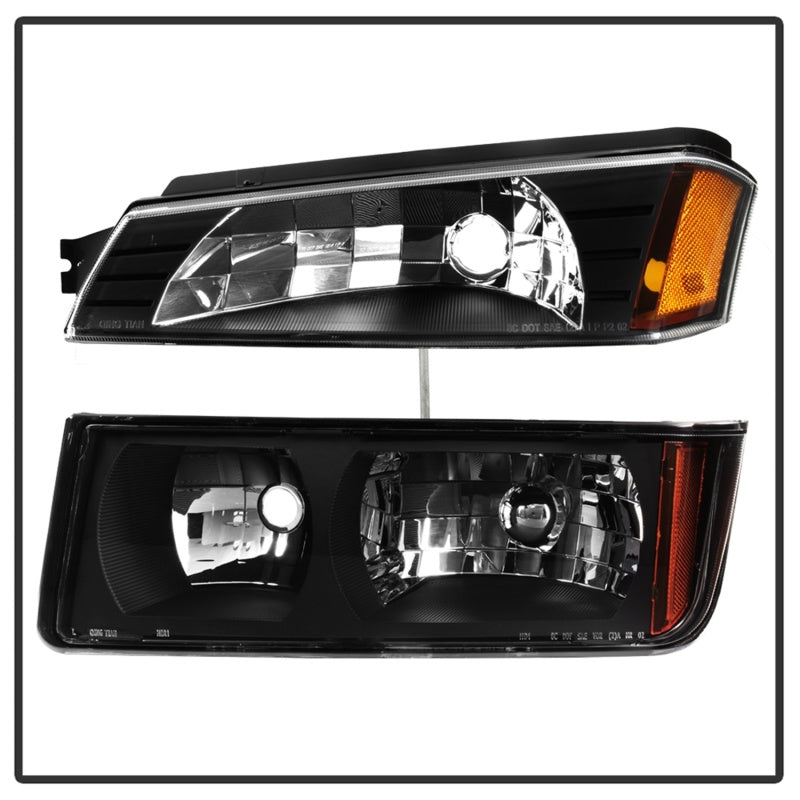SPYDER xTune 02-06 Chevy Avalanche w/Cladding OEM Bumper Light & Headlights - (BLACK) (HD-JH-CAVA02-SET-BK) 9040641 9040641 Photo - Unmounted