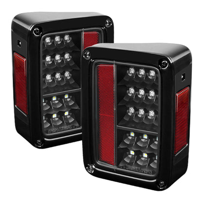Spyder Jeep Wrangler 07-15 LED Tail Lights Black ALT-YD-JWA07-LED-BK 5070395 5070395 Photo - Primary
