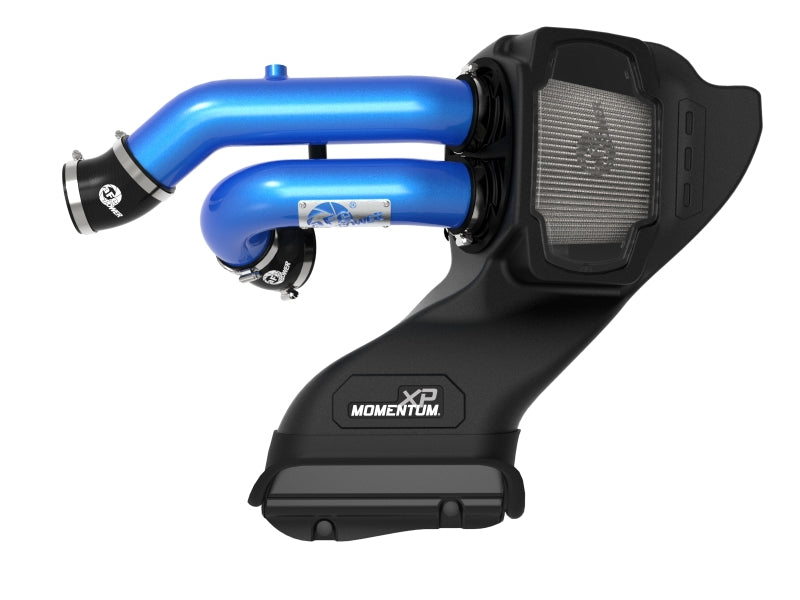 aFe 21-22 Ford F-150 Raptor V6-3.5L(tt) Momentum XP Cold Air Intake System Blue w/ Pro Dry S Filter 50-30072DL 50-30072DL Photo - Unmounted