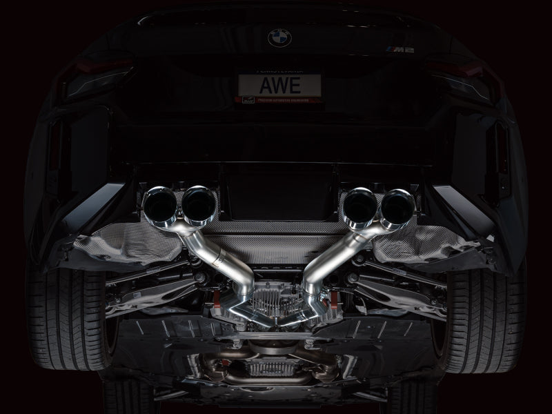 AWE Tuning 23-24 BMW G87 M2 Track Edition Exhaust - Chrome Silver Tips 3020-42487 3020-42487 Photo - Mounted