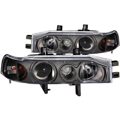 Anzo 1990-1993 Honda Accord Projector Headlights w/ Halo Black 1pc 121048 Photo - Primary