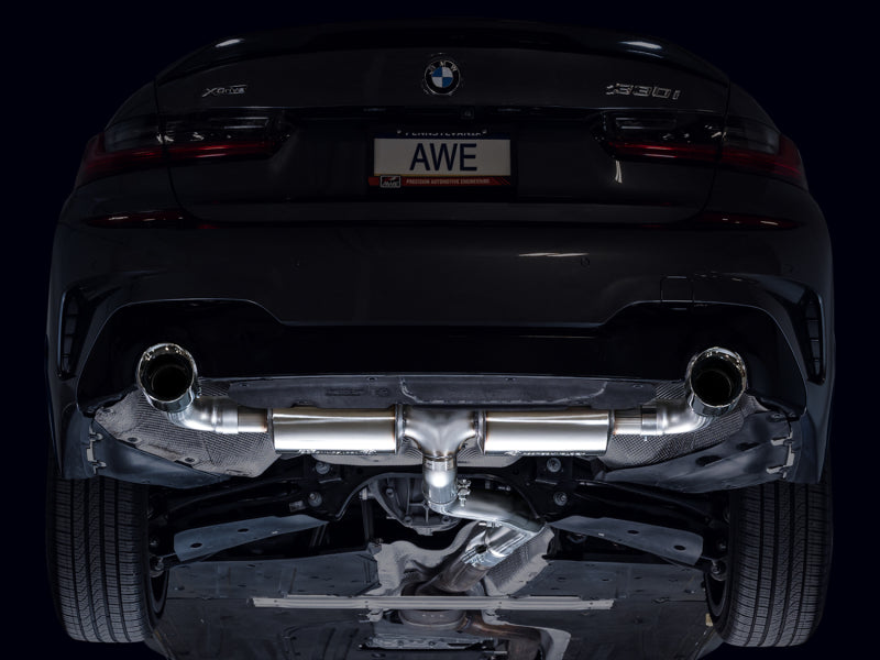 AWE Tuning AWE 19-23 BMW 330i / 21-23 BMW 430i Base G2X Touring Axle Back Exhaust - Chrome Silver 3015-32429 3015-32429 Photo - Mounted