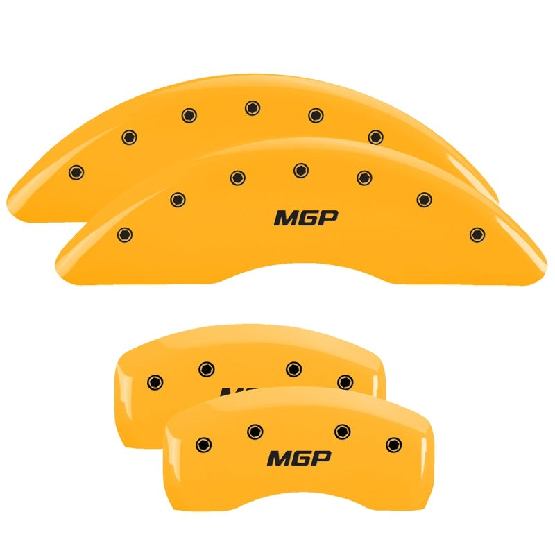 MGP 4 Caliper Covers Engraved Front & Rear MGP Yellow finish black ch 22186SMGPYL 22186SMGPYL Photo - Primary