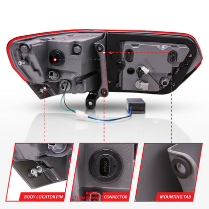 Anzo 2014-2016 Jeep Grand Cherokee LED Taillights Red/Smoke 311269 Photo - Unmounted