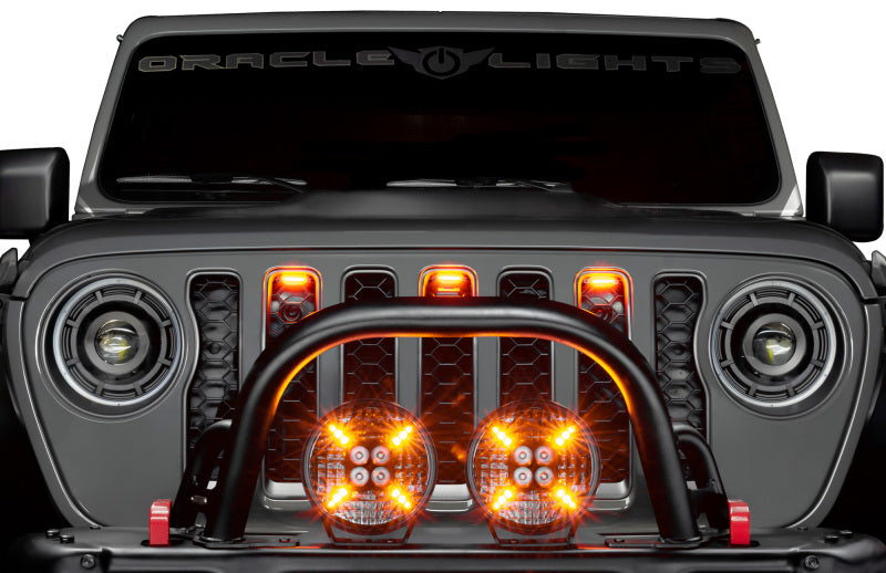 ORACLE Lighting Oracle Universal Pre-Runner Style LED Grill Light Kit (New Style) - Amber w/Tinted Lens 5889-005-T 5889-005-T Photo - lifestyle view