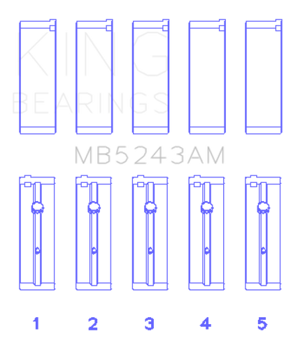 King Engine Bearings King Nissan SR20DE (Size 0.25mm) Performance Main Bearing Set MB5243AM0.25 MB5243AM0.25 Photo - Primary