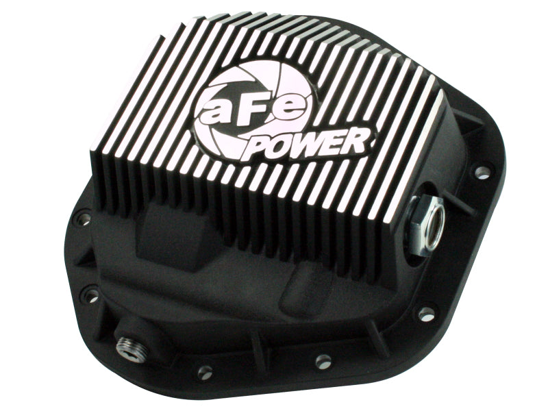 aFe Pro Series Rear Differential Cover Black w/ Machined Fins: Ford F-250/ 46-70082 Photo - Primary