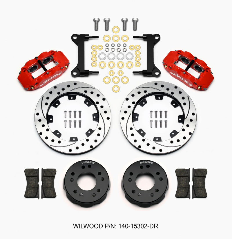 Wilwood FNSL4R Front Kit,12.19",Drilled,Red, 63-87 C10 w/  Pro Spindle 140-15302-DR Photo - Primary