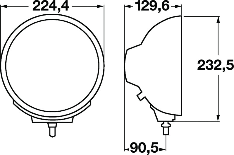 Hella Driving Lamp H12560061 Technical Drawing