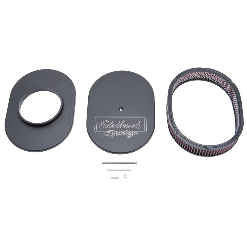 Edelbrock Air Cleaner, Victor Series, Oval, Aluminum Top, Cloth Element, 11.875" 42203 Photo - out of package