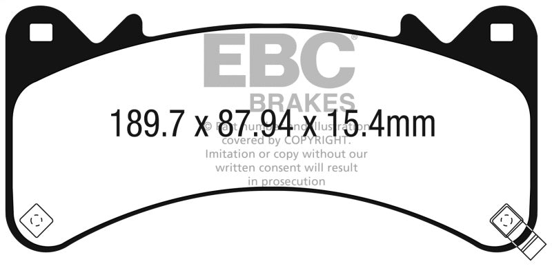 EBC 2015+ Chevrolet Tahoe 2WD (6 Piston Brembo) Yellowstuff Front Brake Pads DP43067R DP43067R Photo - Primary