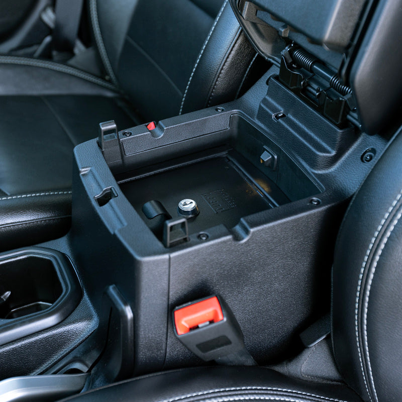 Tuffy Products Tuffy Console Safe W/ Keyed Lock For Jeep Wrangler & Gladiator 348-01 348-01 Photo - Close Up