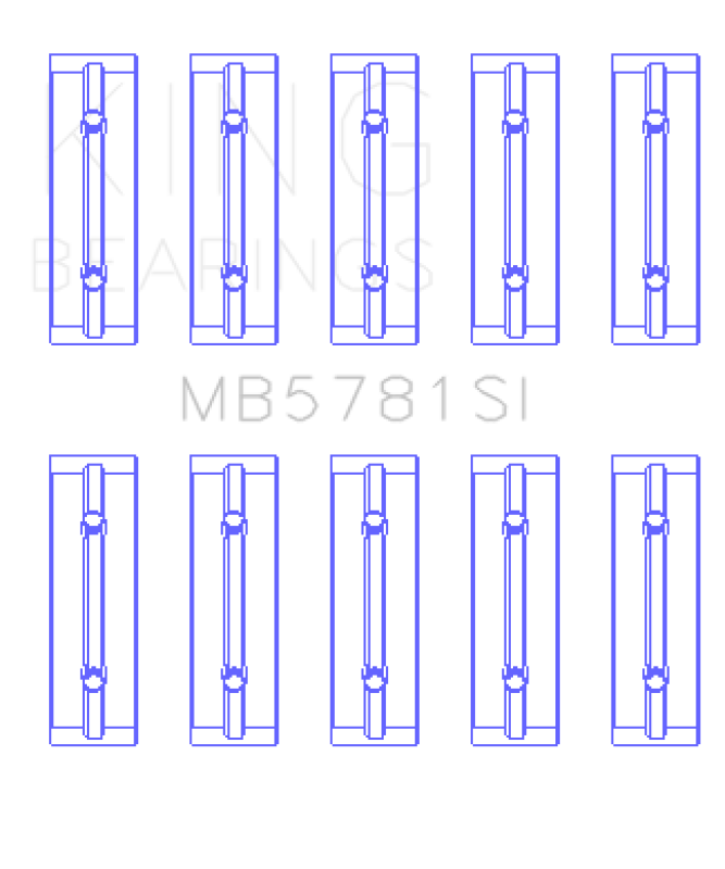 King Engine Bearings King Nissan MR18DE / MR20DE (Size STD) Main Bearing Set MB5781SI MB5781SI Photo - Primary