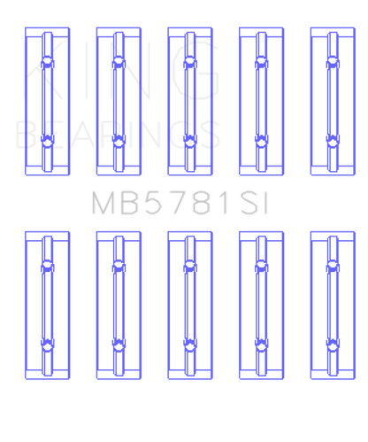 King Engine Bearings King Nissan MR18DE / MR20DE (Size STD) Main Bearing Set MB5781SI MB5781SI Photo - Primary