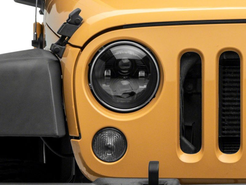 Raxiom 07-18 Jeep Wrangler JK 7-In LED Headlights- Blk Housing (Clear Lens) J154695 J154695 Photo - Close Up