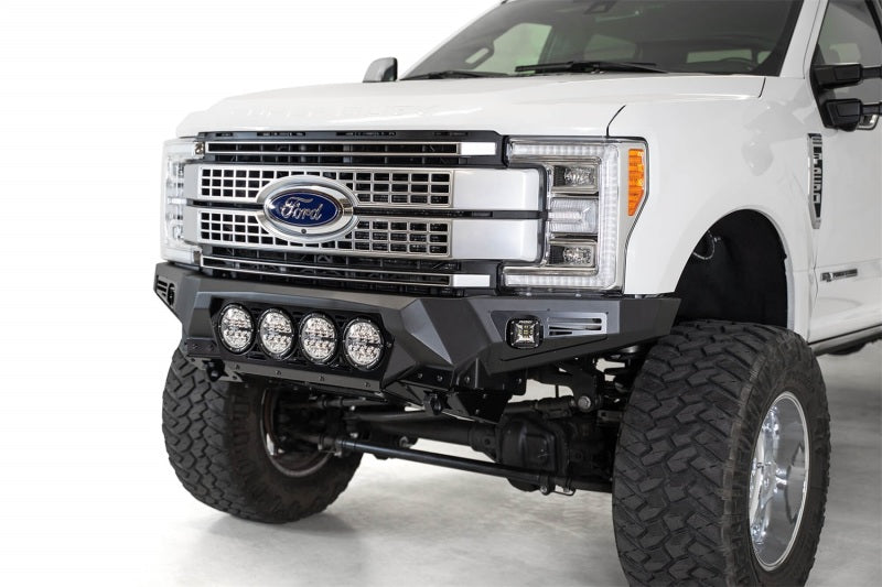 Addictive Desert Designs 17-20 Ford Super Duty Bomber Front Bumper w/ Mounts For 4 Rigid 360 6in F160014110103 F160014110103 Photo - Mounted