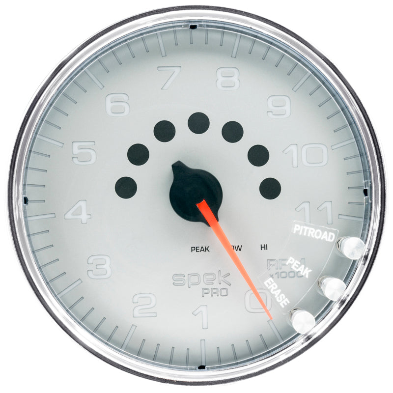 Autometer Spek-Pro Gauge Tachometer 5in 11K Rpm W/Shift Light & Peak Mem Silver/Chrome P23921 P23921 User 1