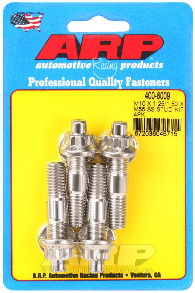 ARP M10 X 1.25/1.50 X 55mm Broached Stud Kit 4pcs 400-8009 Photo - Primary