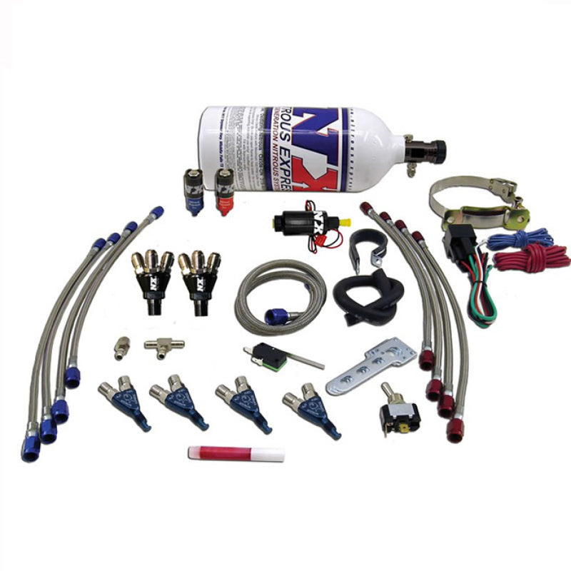 Nitrous Express 4 Cyl Piranha Nitrous Kit (For EFI Applications) w/2.5lb Bottle 60010P 60010P Photo - Primary