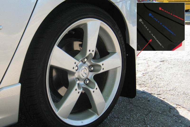 Rally Armor 2004-2009 Mazda3/Speed 3 UR Black Mud Flap w/ Silver Logo MF9-UR-BLK/SIL User 1