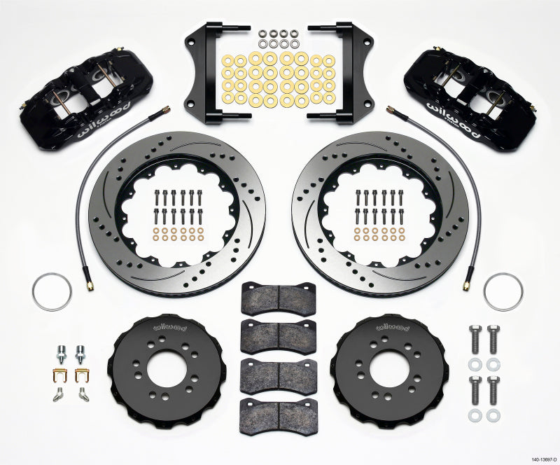 Wilwood AERO6 Front Hat Kit 14.25 Drilled 2014-Up Corvette C7 w/Lines 140-13697-D 140-13697-D Photo - Primary