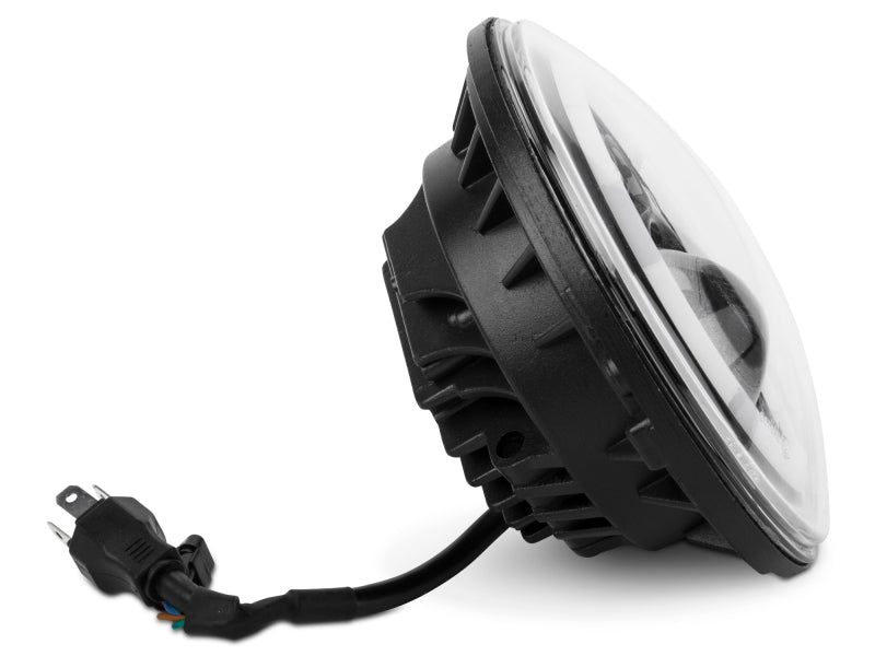 Raxiom 97-18 Jeep Wrangler TJ/JK Axial Halo Headlights w/ DRL Amber Signals- Blk Hsng (Clear Lens) J108037 J108037 Photo - Close Up