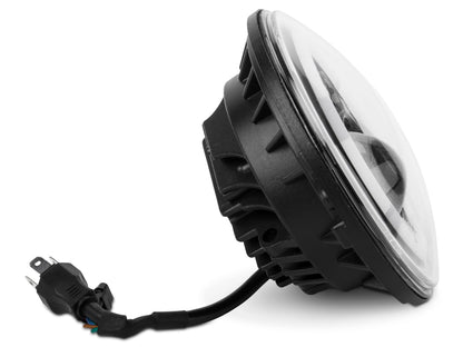 Raxiom 97-18 Jeep Wrangler TJ/JK Axial Halo Headlights w/ DRL Amber Signals- Blk Hsng (Clear Lens) J108037 J108037 Photo - Close Up