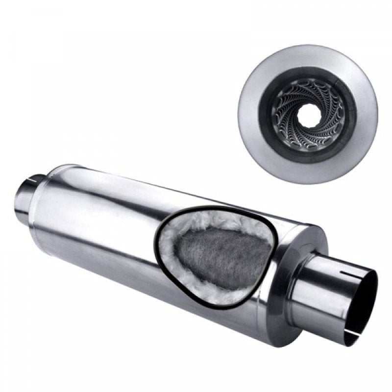 Diamond Eye Performance Diamond Eye MFLR 4inID SGL IN/SGL OUT 7inDIA X 24in BODY 30in LENGTH LOUVERED SLOTTED ENDS 409 SS 460033 460033 User 1