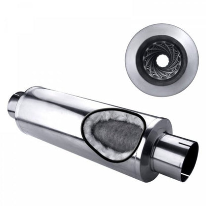 Diamond Eye Performance Diamond Eye MFLR 4inID SGL IN/SGL OUT 7inDIA X 24in BODY 30in LENGTH LOUVERED SLOTTED ENDS 409 SS 460033 460033 User 1
