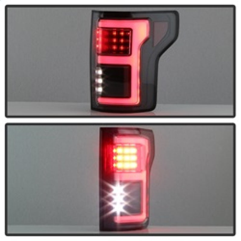 Spyder 15-18 Ford F-150 Light Bar LED Tail Lights (w/Blind Spot) - Black (ALT-YD-FF15015BS-LBLED-BK) 5085313 5085313 Photo - Unmounted
