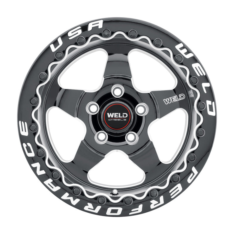 Weld S904 15x10 Ventura Beadlock 5x114.3 ET51 BS7.50 Gloss BLK MIL DIA 78.1 S904B0067P51 S904B0067P51 Photo - Primary
