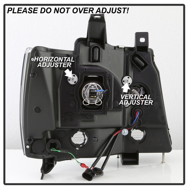 Spyder 07-14 Chevy Suburban/1500/2500/Tahoe V2 Projector Headlights All Blk PRO-YD-CSUB07V2-DRL-BKV2 5085986 5085986 Photo - Unmounted