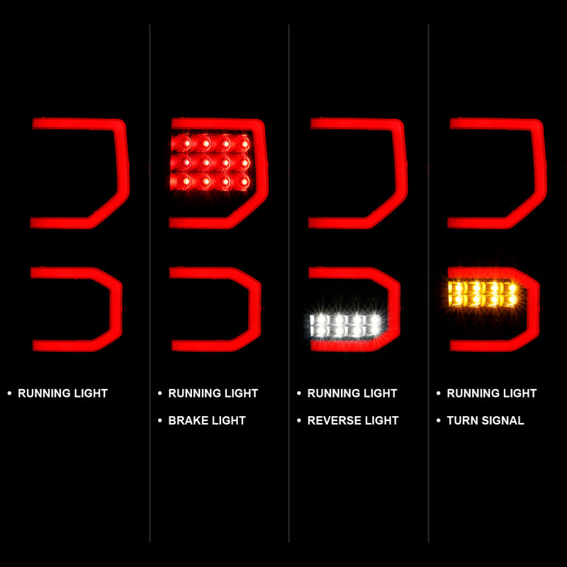ANZO 2007-2013 Toyota Tundra LED Taillights Plank Style Black w/Smoke Lens 311337 311337 Photo - Unmounted
