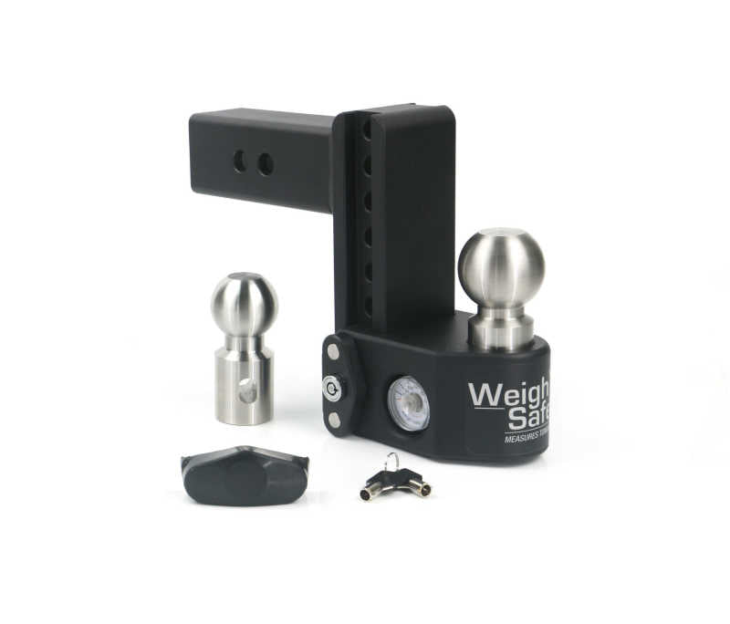 Weigh Safe 6in Drop Hitch w/Built-in Scale & 2.5in Shank (10K/22K GTWR) - Steel SWS6-2.5