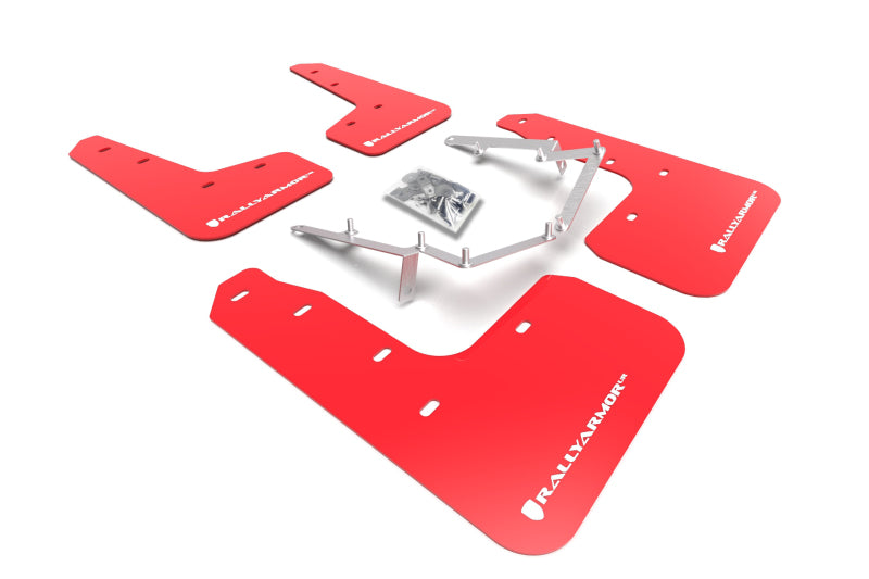 Rally Armor 17-21 Honda Civic EX / EX-L / LX (Hatchback) Red UR Mud Flap White Logo MF71-UR-RD/WH MF71-UR-RD/WH Photo - Primary