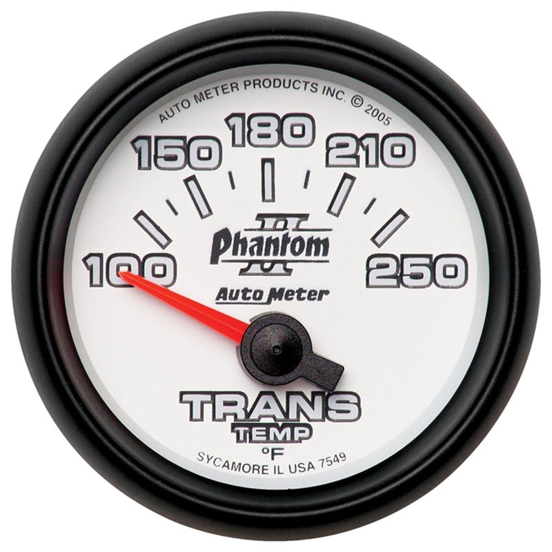 Autometer Gauge, Transmission Temp, 2 1/16", 100-250 Deg F, Electric, Phantom II 7549 Photo - Primary