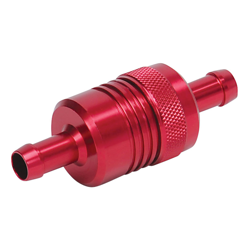 Russell Performance Red Street Fuel Filter (3in Length 1-1/8in diameter 3/8in inlet/outlet) 645130 645130 Photo - out of package