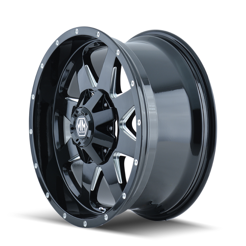 Mayhem 8040 Tank 20x9 / 5x114.3 BP / -12mm Offset / 87mm Hub Black w/ Milled Spokes Wheel 8040-2956B 8040-2956B Photo - Primary