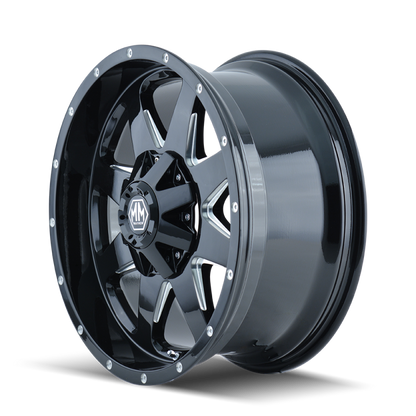 Mayhem 8040 Tank 20x9 / 5x114.3 BP / -12mm Offset / 87mm Hub Black w/ Milled Spokes Wheel 8040-2956B 8040-2956B Photo - Primary