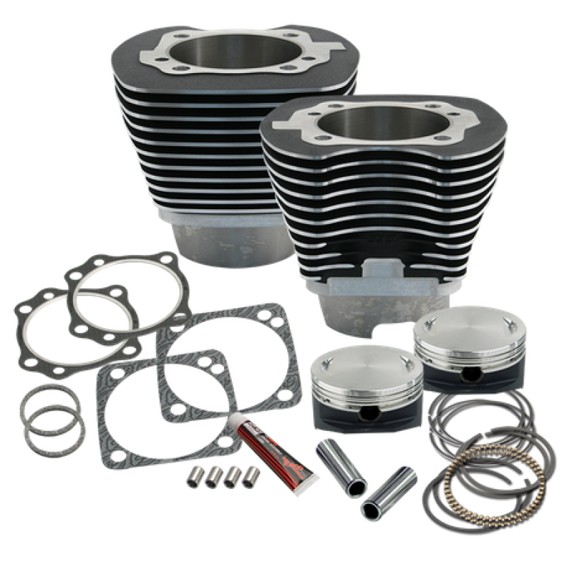 S&S Cycle 99-06 BT 4-1/8in Bore Cylinder & Piston Kit - Wrinkle Black 910-0226 910-0226 User 1
