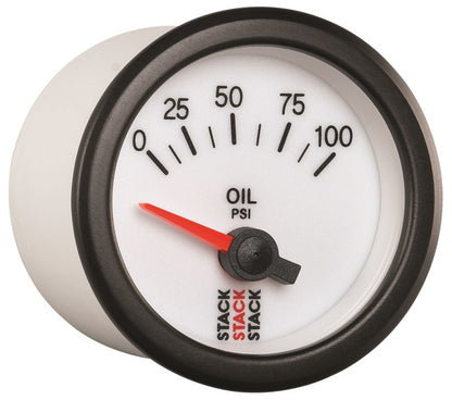 Autometer Stack 52mm 0-100 PSI 1/8in NPTF Electric Oil Pressure Gauge - White ST3252 ST3252 User 5