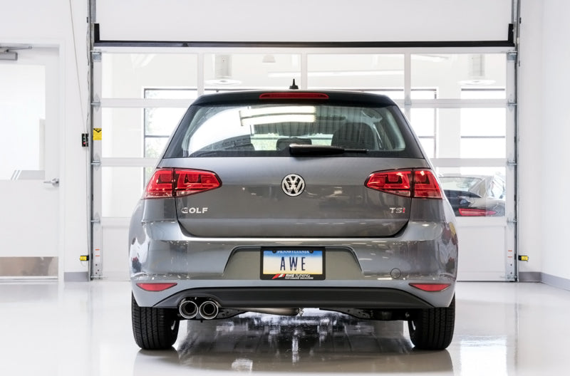 AWE Tuning VW MK7 Golf 1.8T Touring Edition Exhaust w/Chrome Silver Tips (90mm) 3015-22052 3015-22052 Photo - Mounted