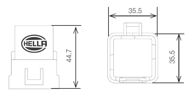 Hella Relay 12V 20/40A Spdt Res Wthr 007794321 007794321 Technical Drawing