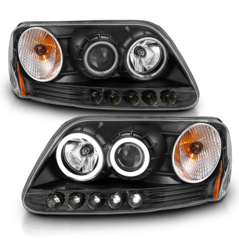 Anzo 1997-2003 Ford F-150 Projector Headlights w/ Halo Black (CCFL) 111097 Photo - Primary