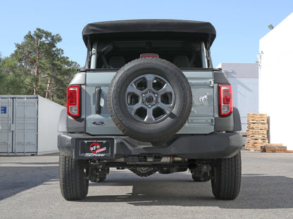 aFe Apollo GT 3in 409 SS Cat-Back Exhaust 2021 Ford Bronco L4-2.3L (t)/V6-2.7L (tt) w/ Black Tip 49-43136-B 49-43136-B Photo - Mounted
