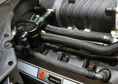 J&L 11-17 Ford Mustang GT (w/Roush/VMP S/C) Passenger Side Oil Separator 3.0 - Black Anodized 3020P-B 3020P-B Photo - Primary