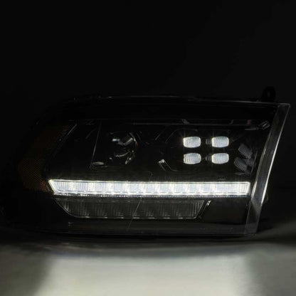 AlphaRex 09-18 Dodge Ram 1500HD PRO-Series Proj Headlights Plank Style Alpha Black w/Seq Signal/DRL 880524 880524 User 1