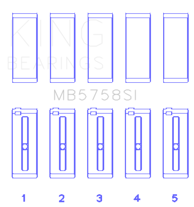 King Engine Bearings King 2007 Mini Cooper N14B16 (Size +.3mm Undersize) Main Bearing Set MB5758SI0.3 MB5758SI0.3 Photo - Primary