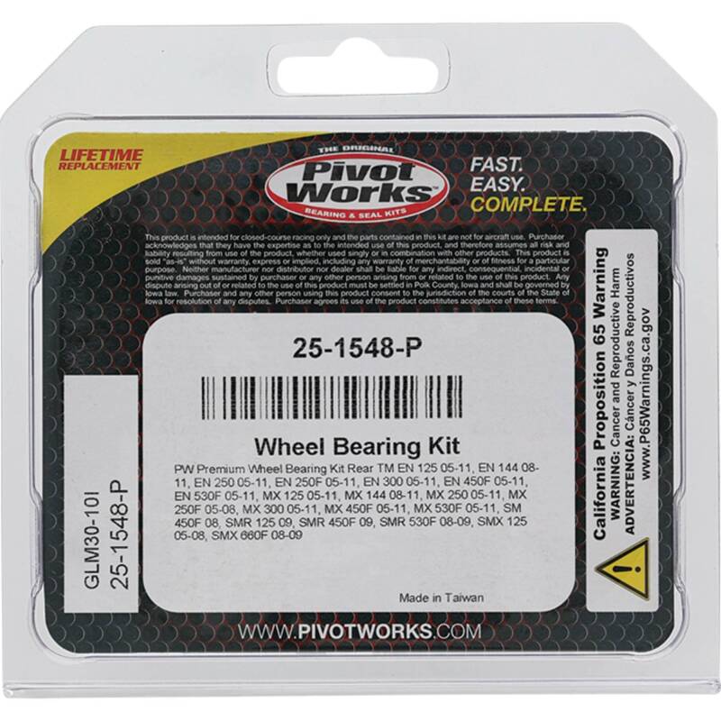 Pivot Works TM Wheel Bearing Kit Premium Bearings 25-1548-P 25-1548-P Photo - Primary